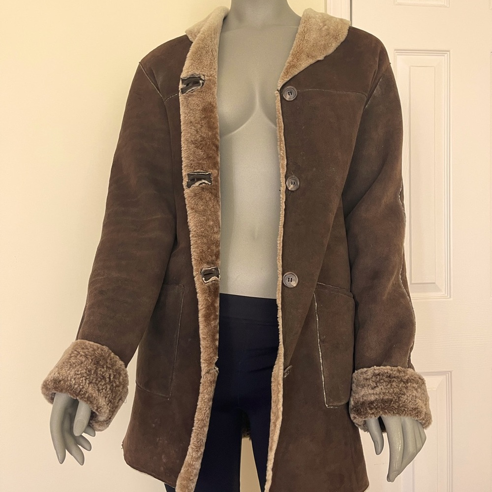 Owen Barry Genuine Shearling Coat Size Small